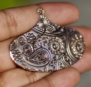 Embossed Hoops Arabic Paisley Texture Shape Cutout Blank for Metalwork Enameling Stamping Texturing Blanks Variety of Metals