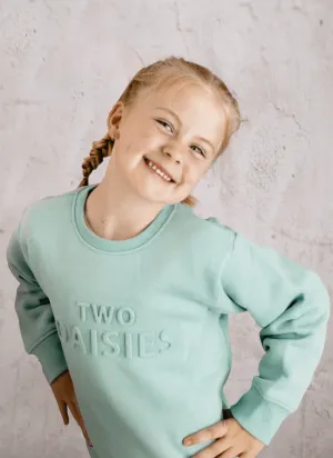 Embossed Kids Sweater Forest Green