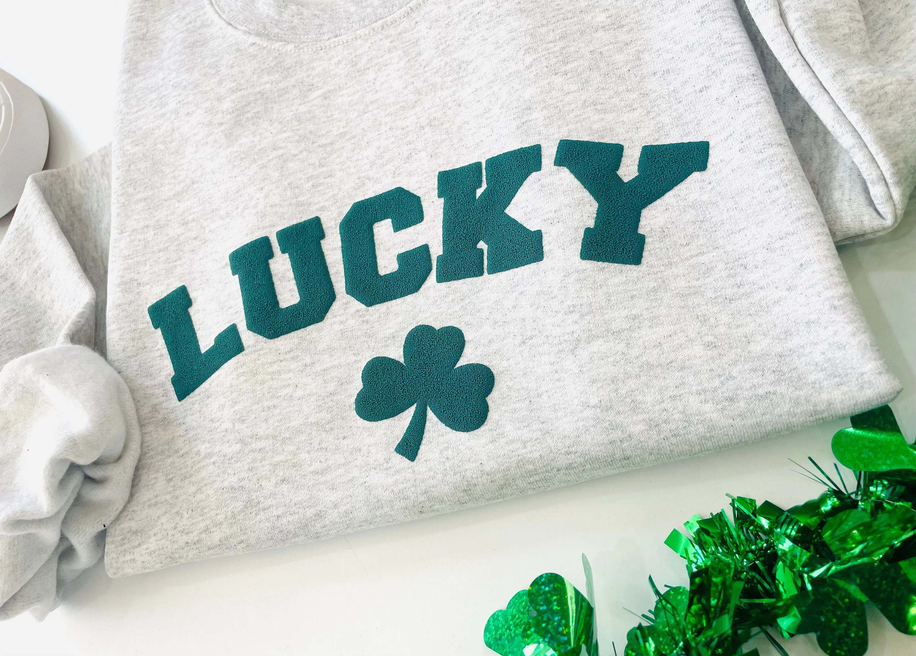 Embossed Lucky Puff St. Paddys Day Crewneck