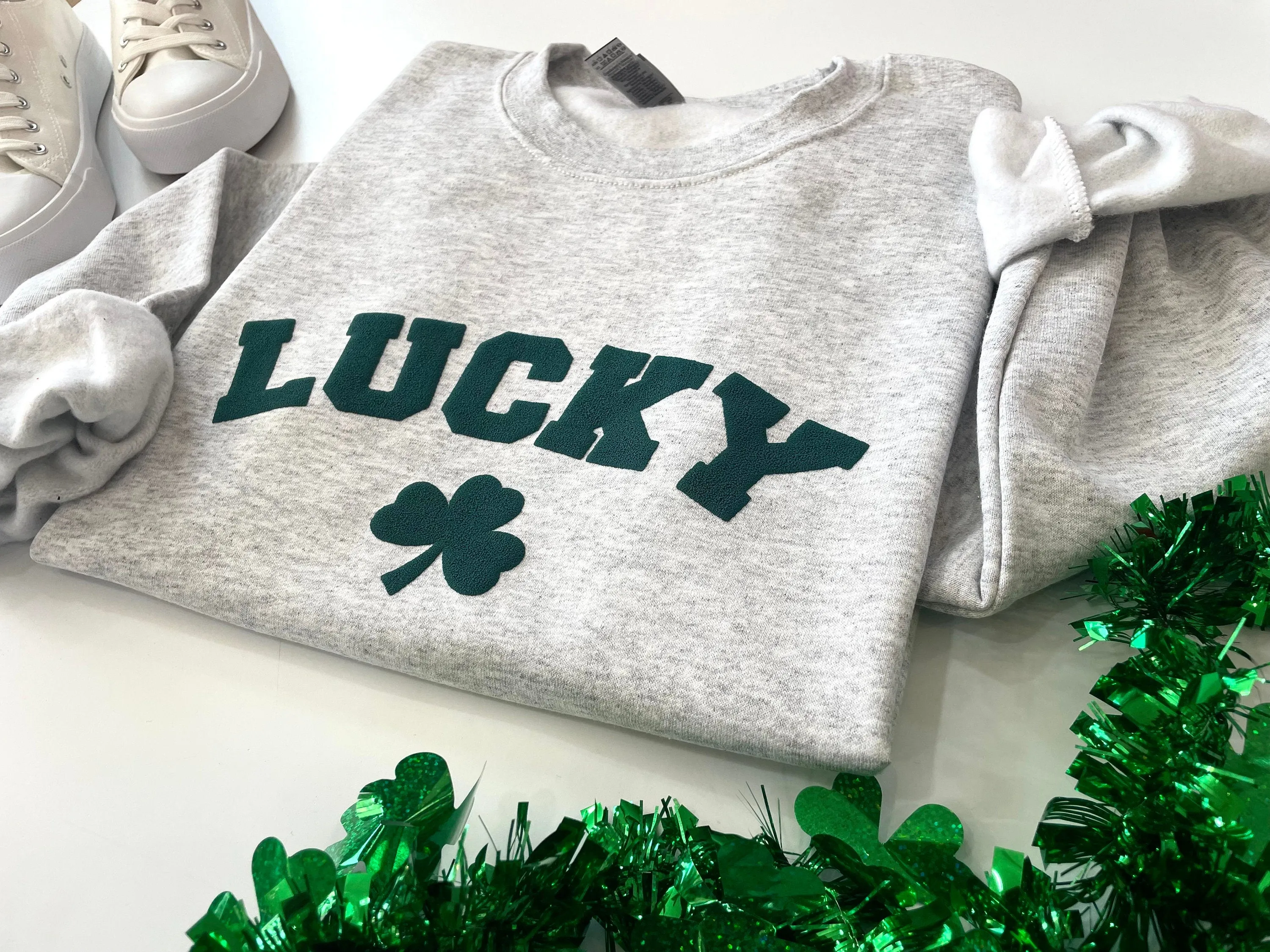 Embossed Lucky Puff St. Paddys Day Crewneck