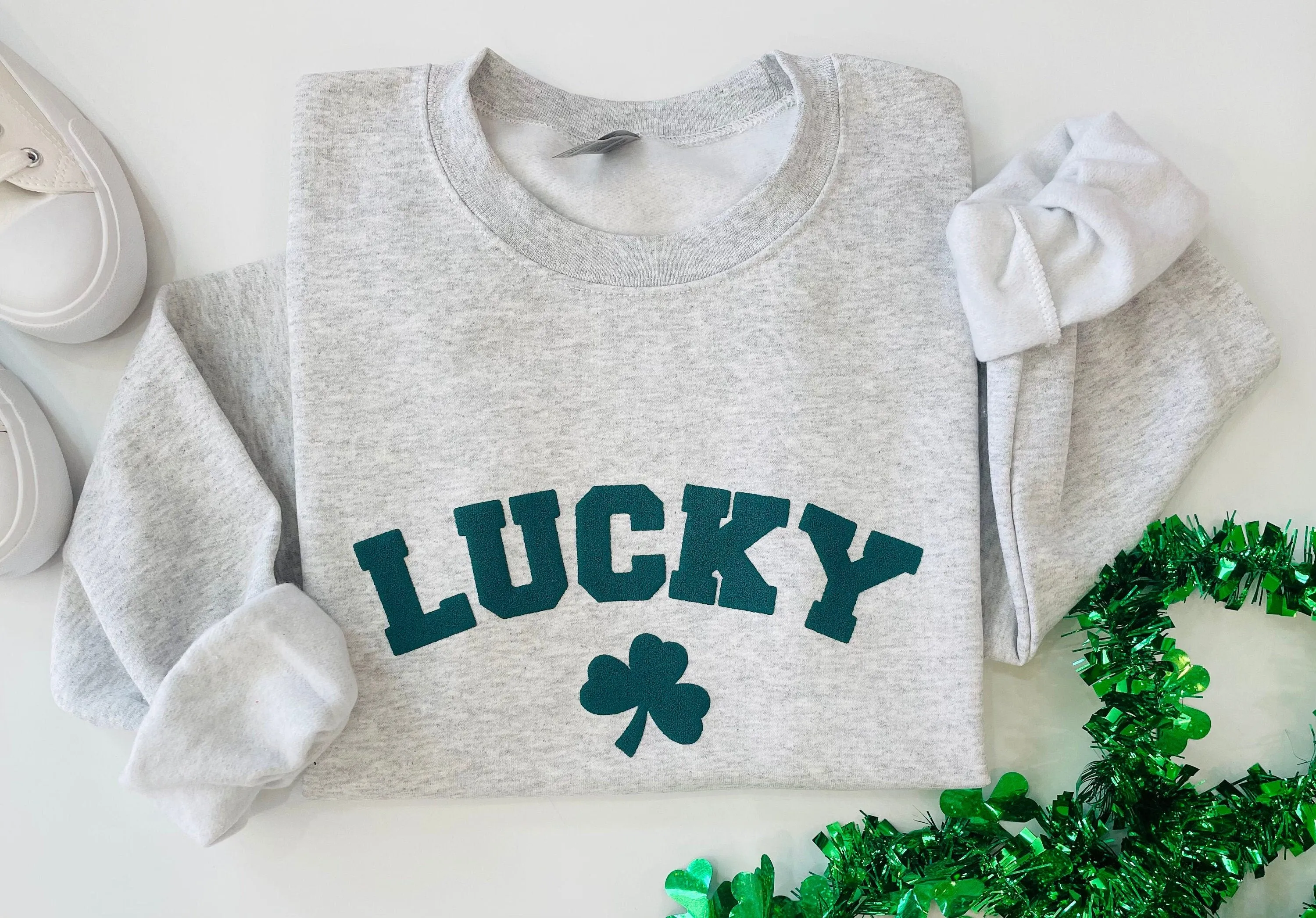 Embossed Lucky Puff St. Paddys Day Crewneck