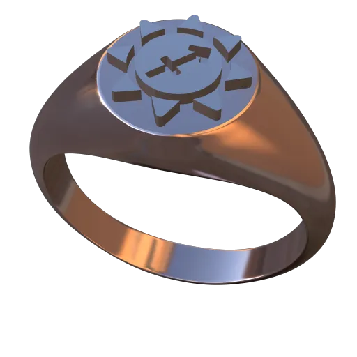 Embossed sunshine symbol