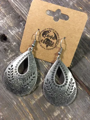 Embossed Teardrop Earrings