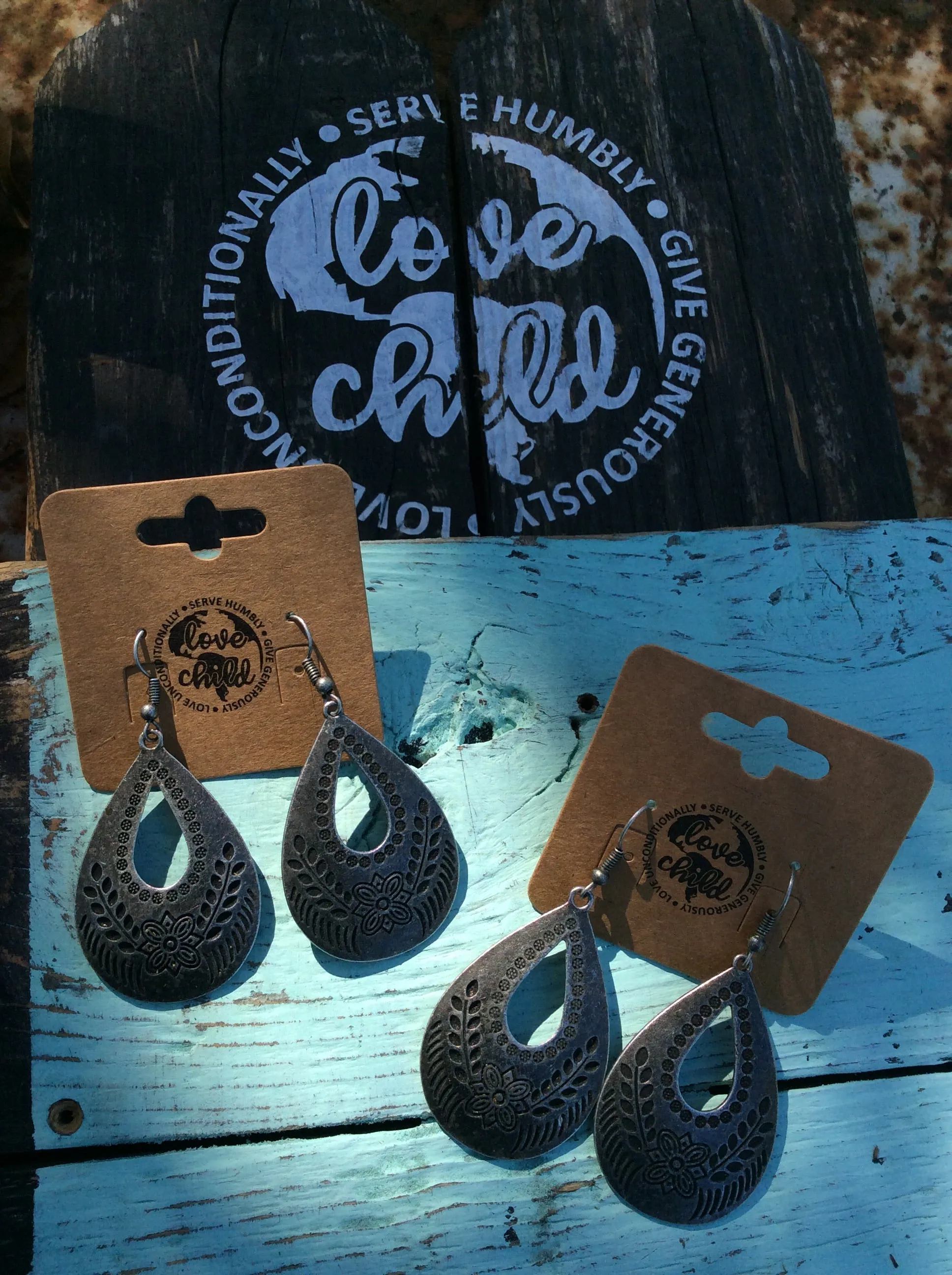 Embossed Teardrop Earrings