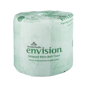 Envision EPA Compliant White Embossed Bathroom Tissue Roll -- 80 per case.