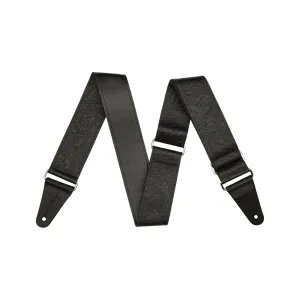 Fender 2inch Tooled Leather Guitar Strap, Black