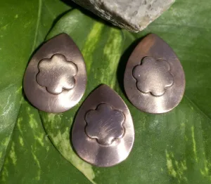 Flowery Teardrop Embossed for Blanks Enameling Stamping Texturing Variety Metals - 4 pieces