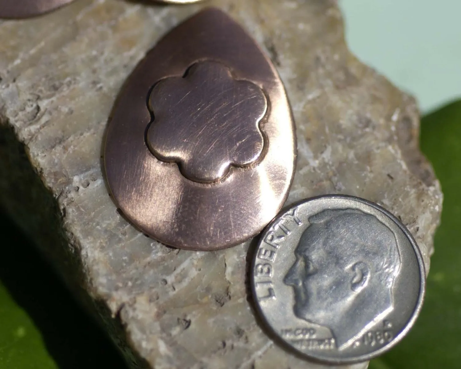 Flowery Teardrop Embossed for Blanks Enameling Stamping Texturing Variety Metals - 4 pieces