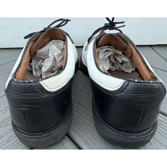 FootJoy FJ ICON Golf Shoes Mens 12M Black/White Athletic Full-Grain Leather