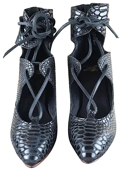 FREEBIRD JOYCE SNAKE SKIN ANKLE BOOTS
