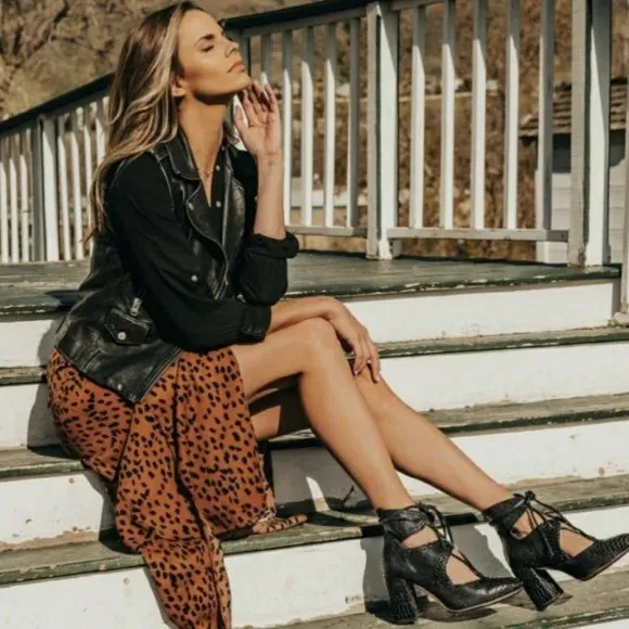 FREEBIRD JOYCE SNAKE SKIN ANKLE BOOTS