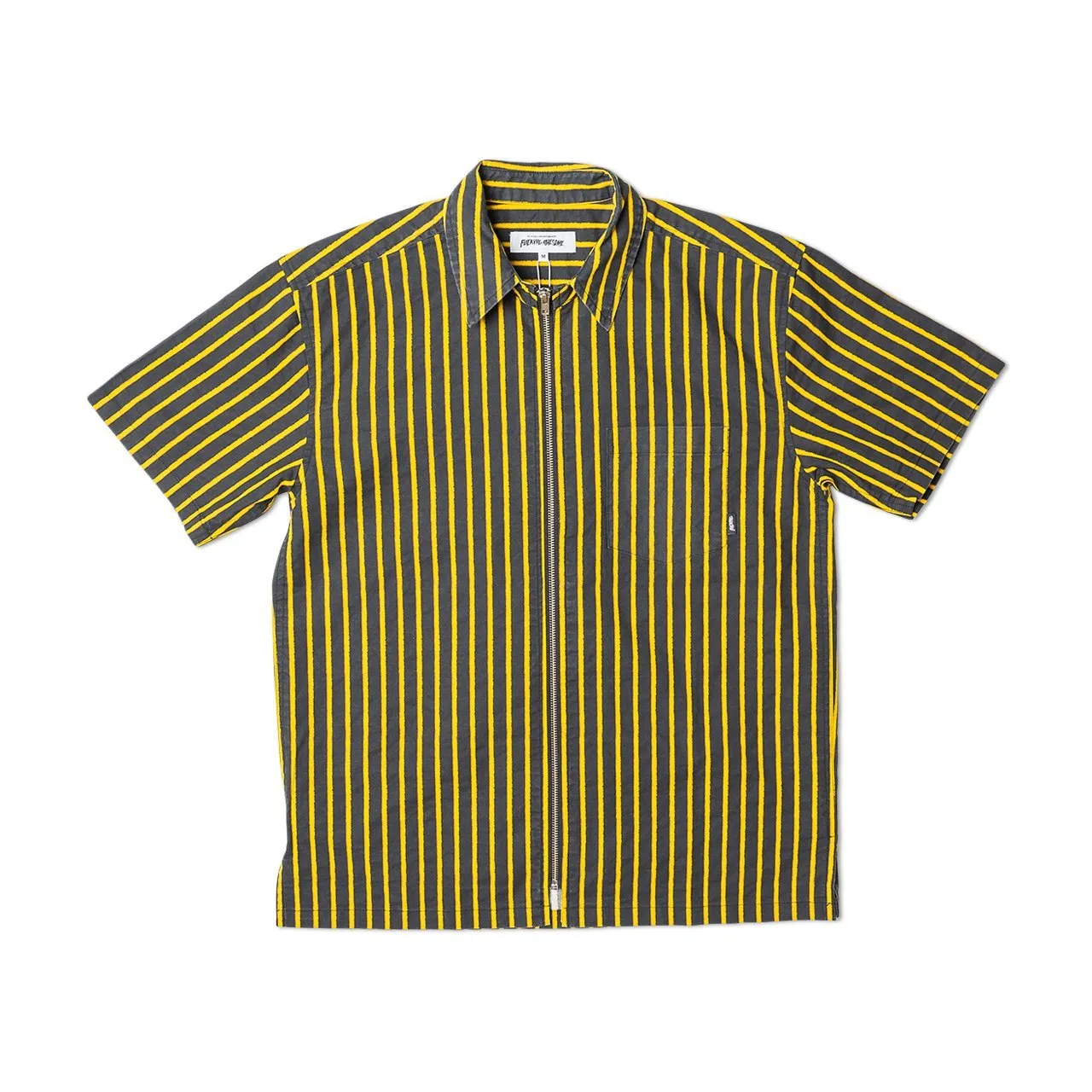 fucking awesome overspray stripe shirt (black / yellow)