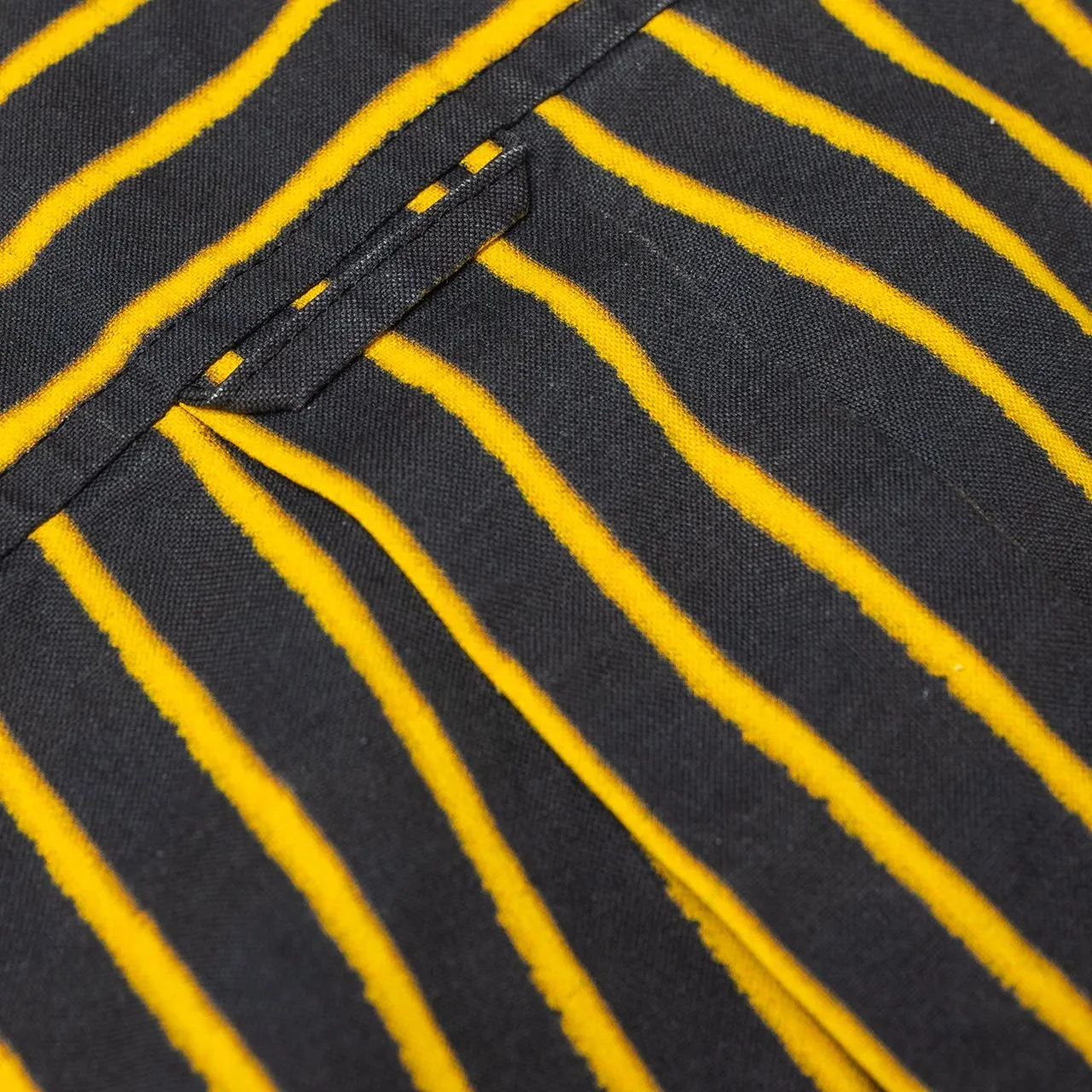 fucking awesome overspray stripe shirt (black / yellow)