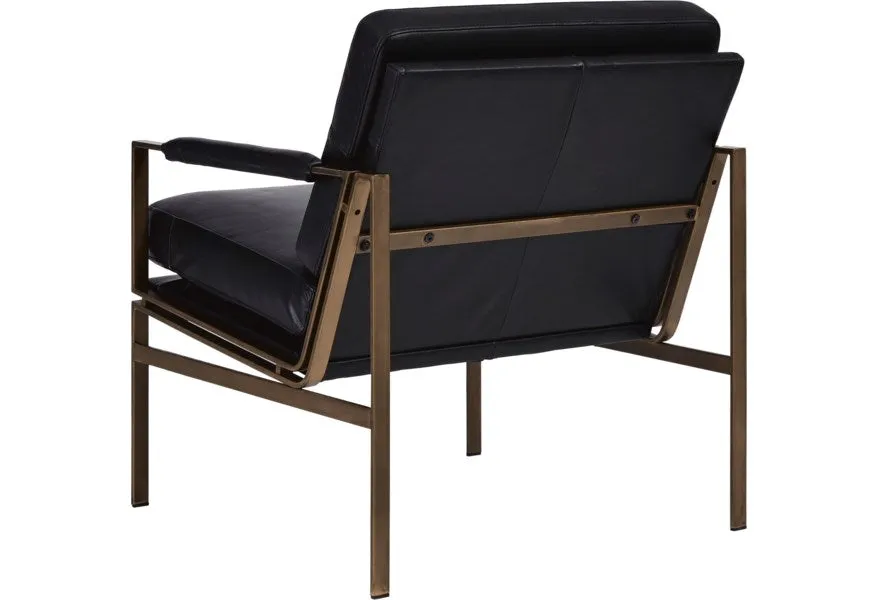 Full assembled Ashley Furniture Puckman Accent Chair, Black Leather! (Please Note: small dent on front right metal leg, does not affect its use) Retails $739  on sale