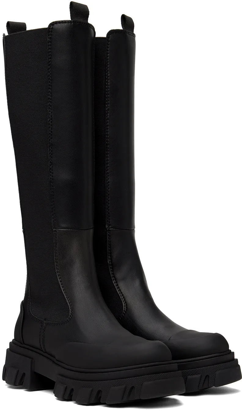 GANNI Leather Chelsea Boots - Black EU41
