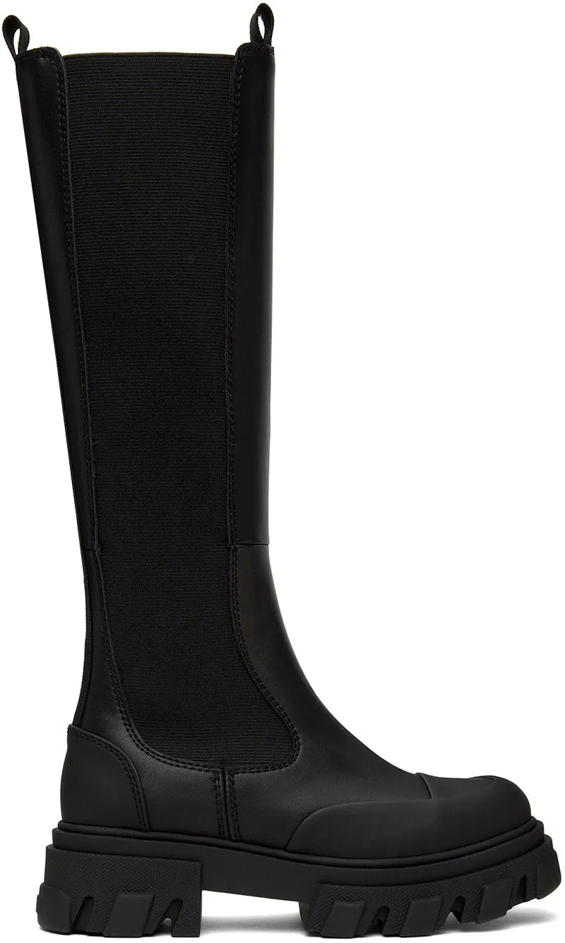 GANNI Leather Chelsea Boots - Black EU41