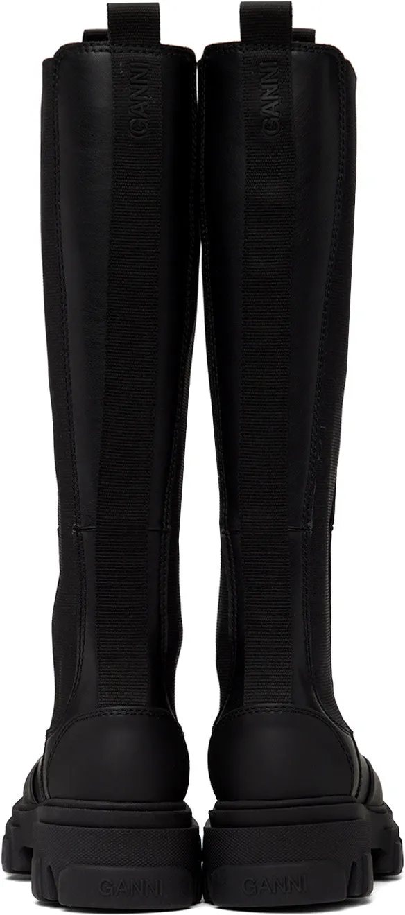 GANNI Leather Chelsea Boots - Black EU41