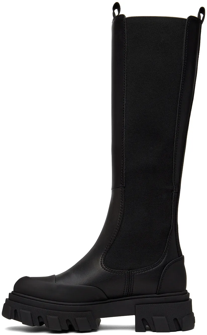 GANNI Leather Chelsea Boots - Black EU41