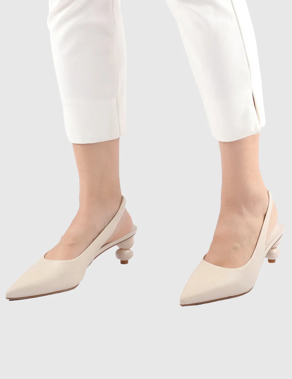 Glynis Pointed Toe Heels (Blanched Almond)