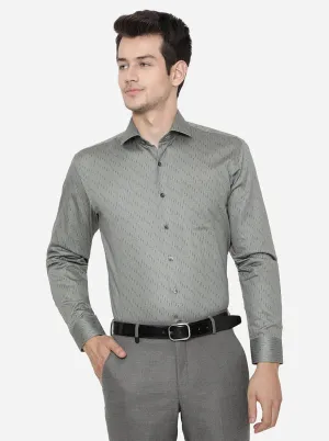 Green Printed Regular Fit Formal Shirt | JadeBlue