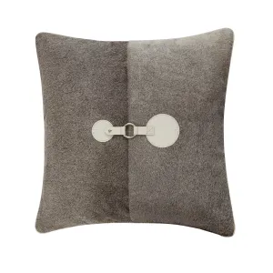 Grey Boulder Hair On Hide Pillow
