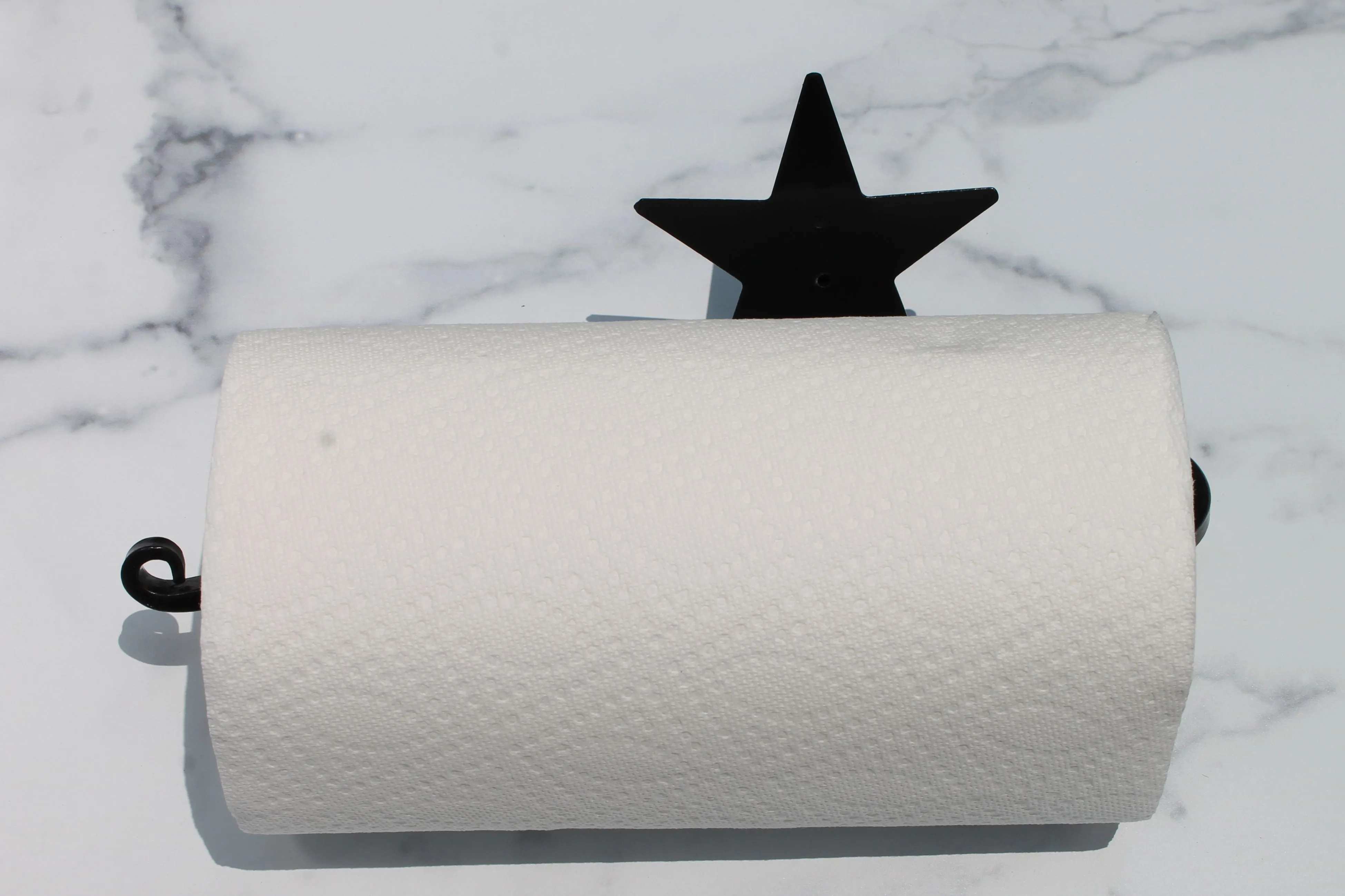 Hanging Metal Paper Towel Holder with Star Accent