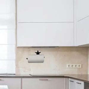 Hanging Metal Paper Towel Holder with Star Accent