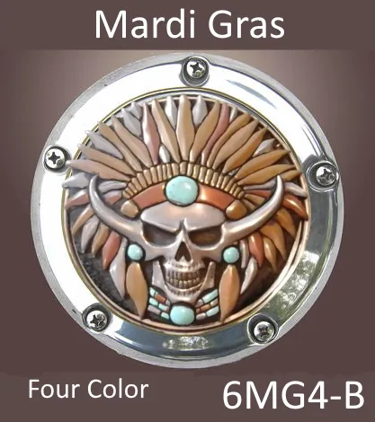 Harley Derby Cover Mardi Gras Skull Emblem - Harley Davidson Accessory