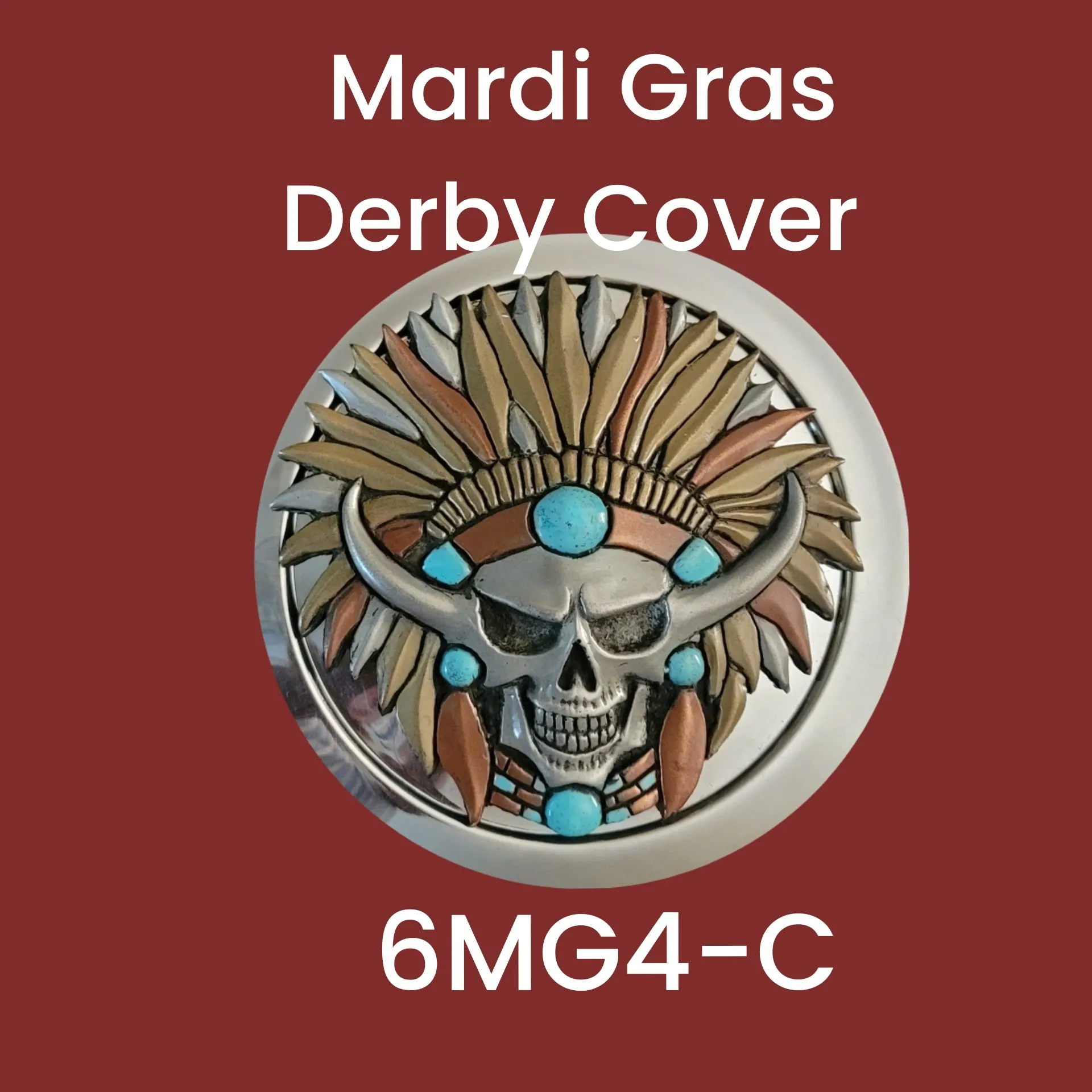 Harley Derby Cover Mardi Gras Skull Emblem - Harley Davidson Accessory