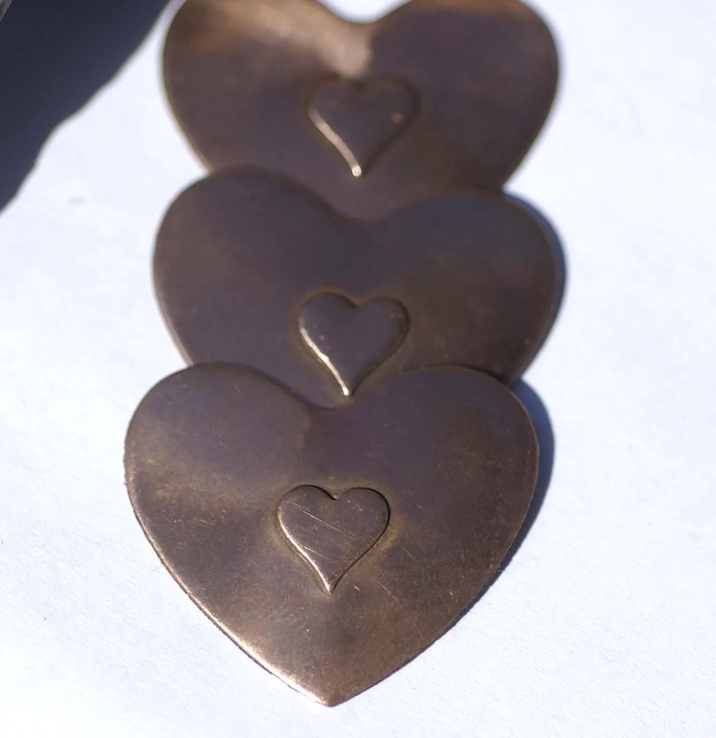 Heart 8.5mm Embossed on Heart Blank Cutout for Enameling Stamping Texturing Metalworking Jewelry Making Blanks