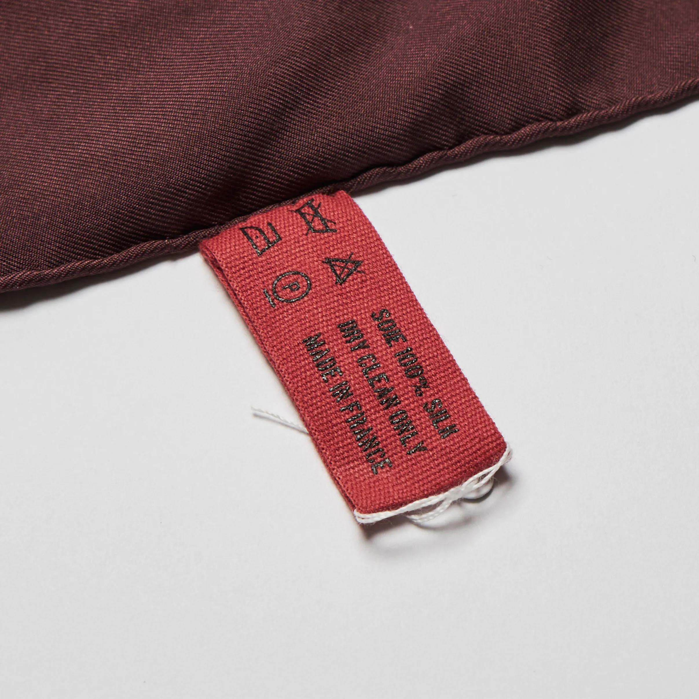 Hermes Brown and Red Silk Scarf