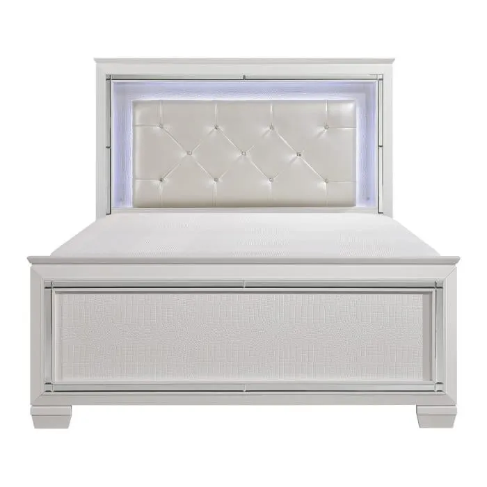 Homelegance Allura Full Panel Bed in White 1916FW-1*