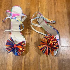 J Crew multi color heels
