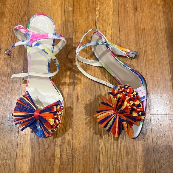J Crew multi color heels