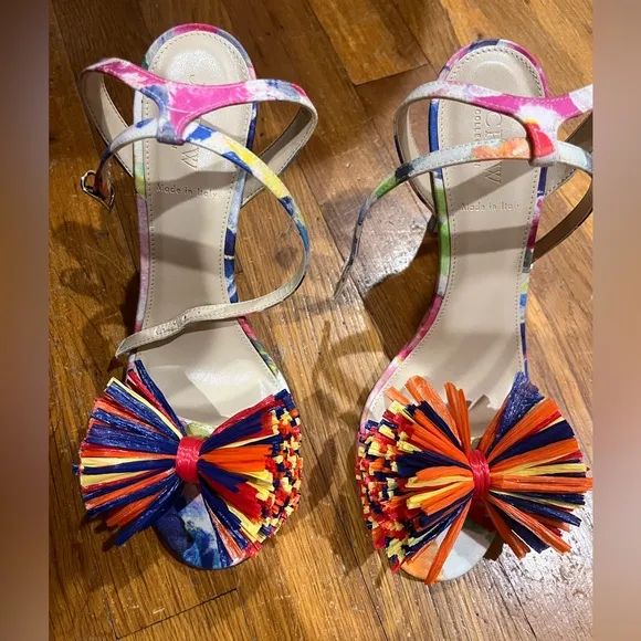 J Crew multi color heels