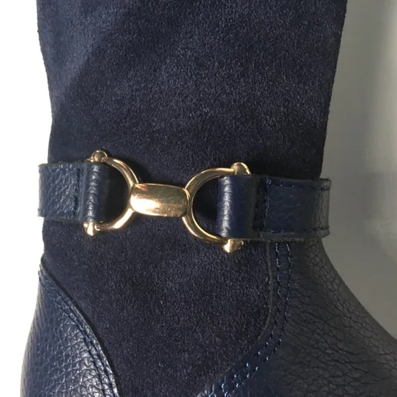 JANIE AND JACK NAVY BLUE THE LEATHER RIDING BOOT BABY GIRLS SIZE 4