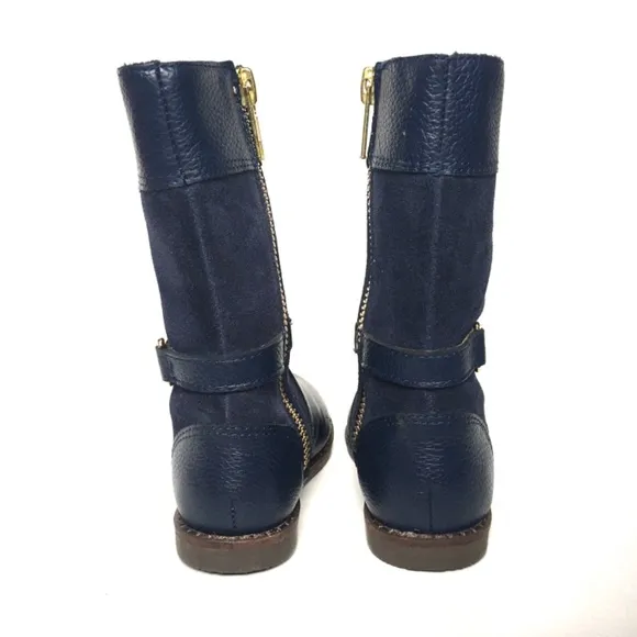 JANIE AND JACK NAVY BLUE THE LEATHER RIDING BOOT BABY GIRLS SIZE 4