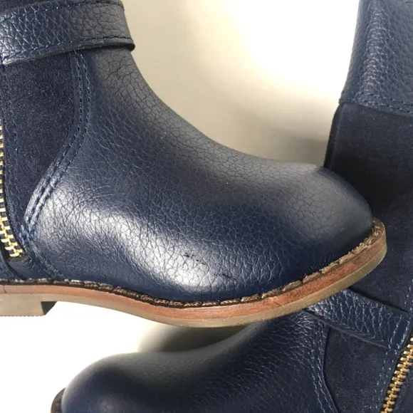 JANIE AND JACK NAVY BLUE THE LEATHER RIDING BOOT BABY GIRLS SIZE 4