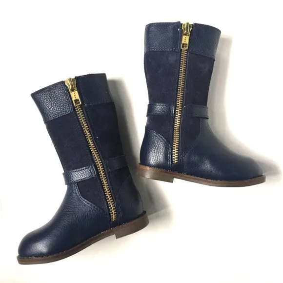 JANIE AND JACK NAVY BLUE THE LEATHER RIDING BOOT BABY GIRLS SIZE 4