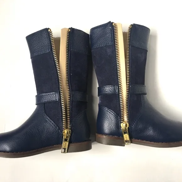 JANIE AND JACK NAVY BLUE THE LEATHER RIDING BOOT BABY GIRLS SIZE 4