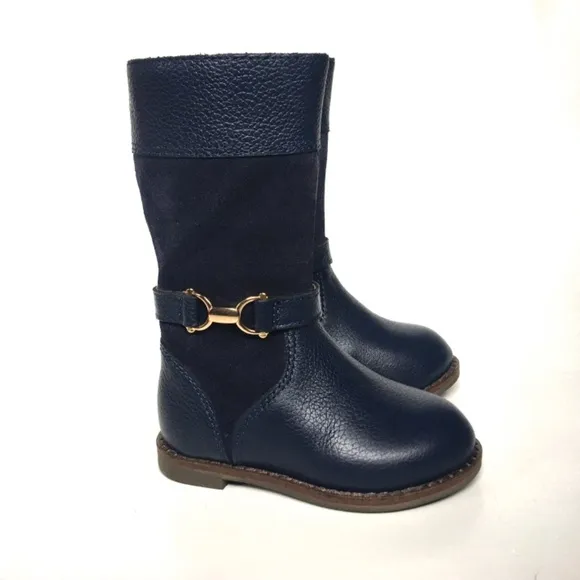 JANIE AND JACK NAVY BLUE THE LEATHER RIDING BOOT BABY GIRLS SIZE 4