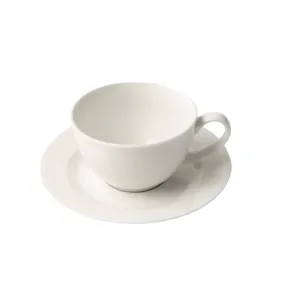 Jenna Clifford Embossed Lines Cup & Saucer 200ml Cream White