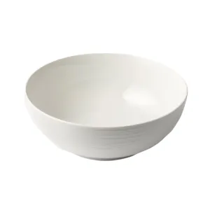 Jenna Clifford Embossed Lines Salad Bowl 25cm Cream White