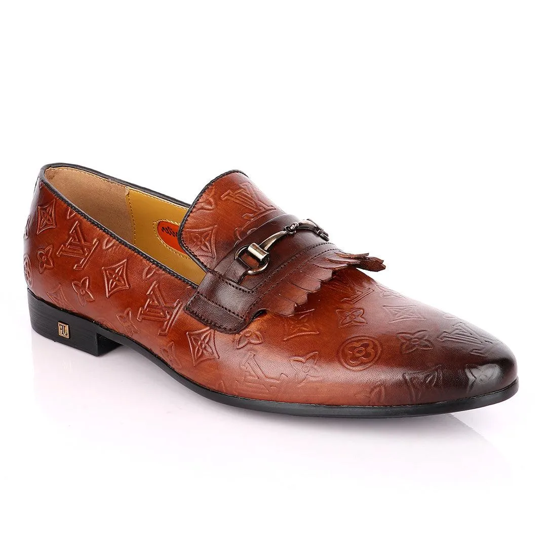 John Foster "LV croc Skin" French Classic Coffee Brown Shoes