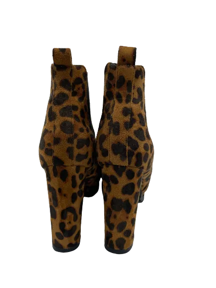 Jolimall Faux Leopard Print Ankle Boots