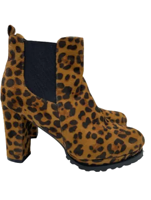 Jolimall Faux Leopard Print Ankle Boots