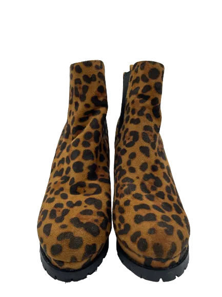 Jolimall Faux Leopard Print Ankle Boots