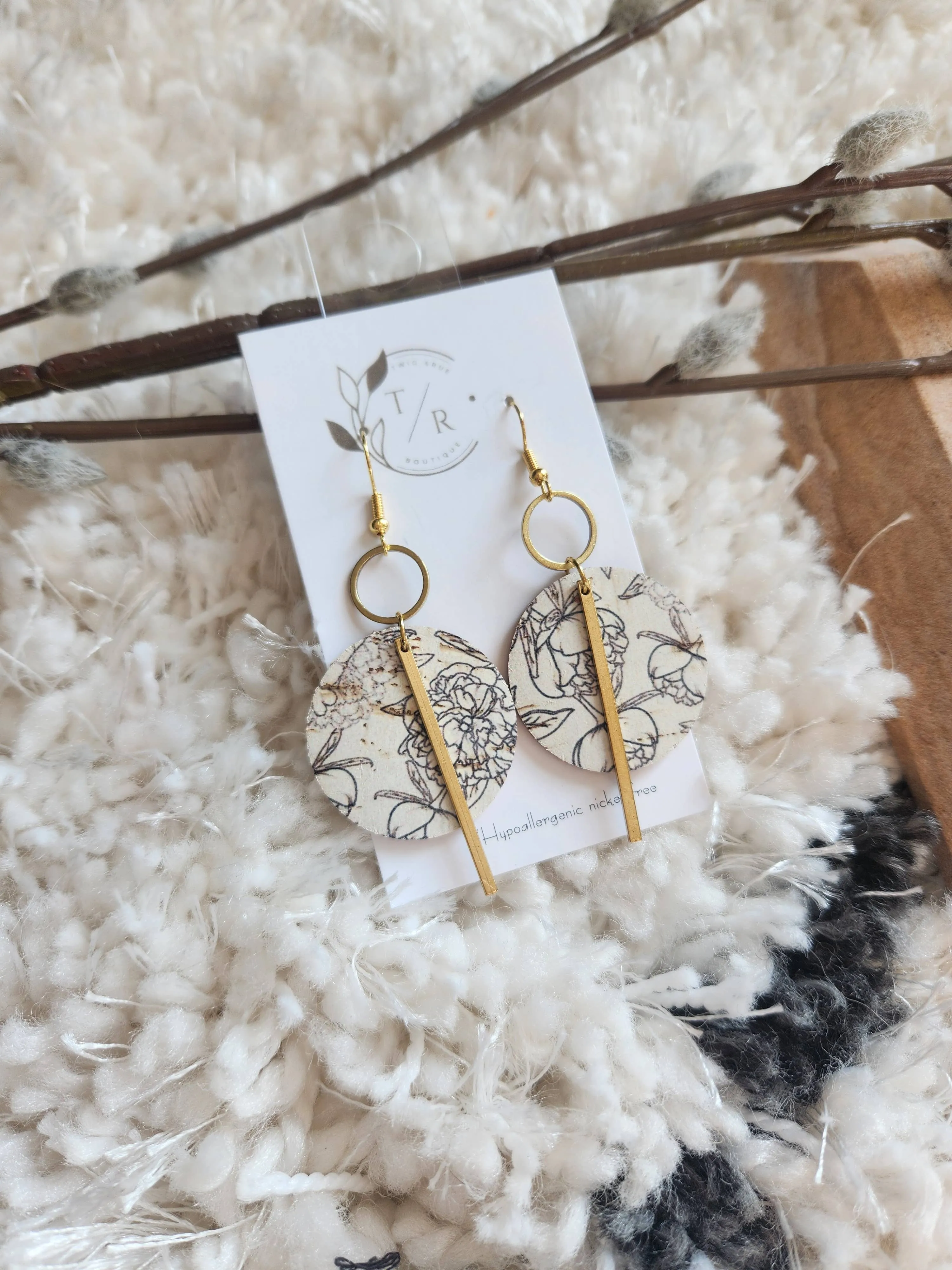 Jude| Black and white genuine leather earring collection: Black