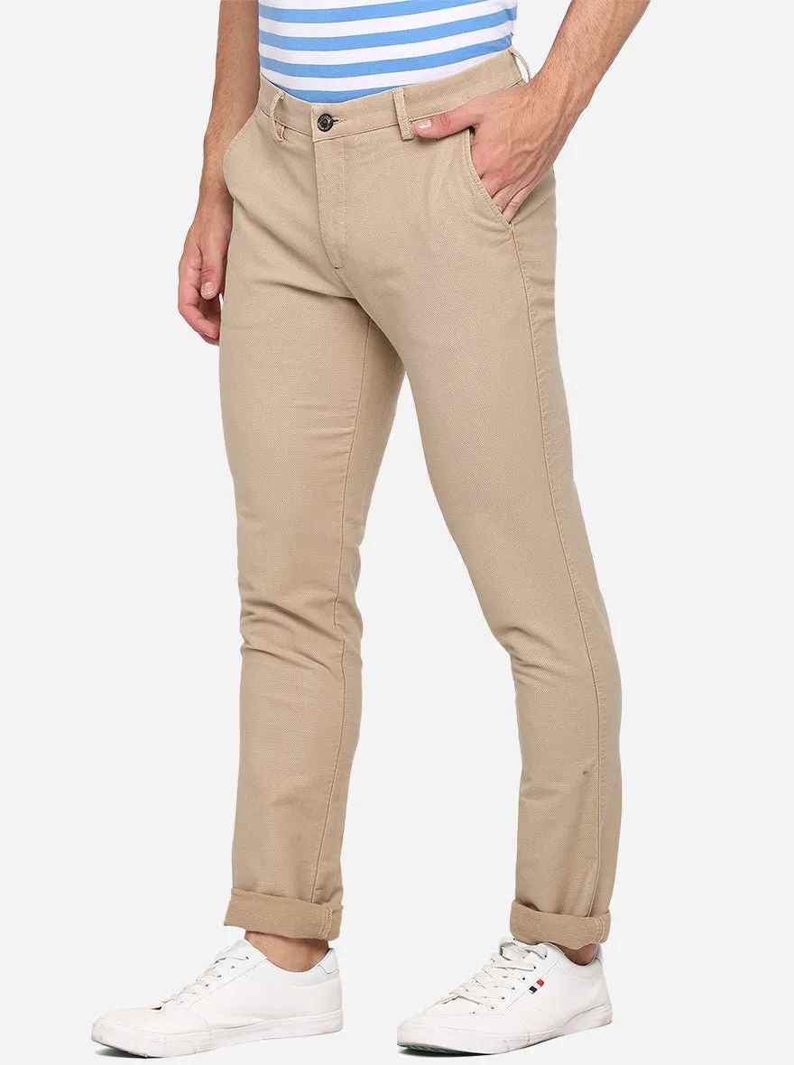 Khaki Solid Uno Fit Casual Trouser | JadeBlue