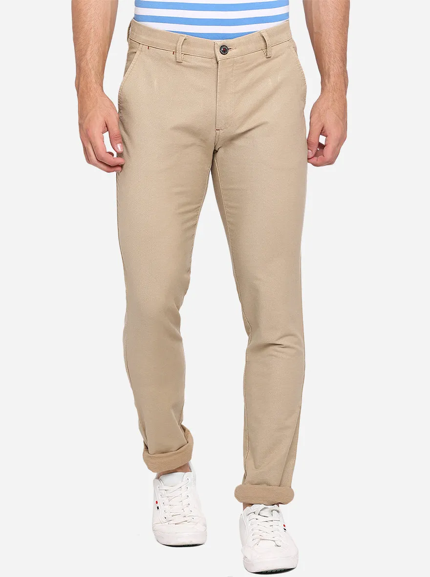 Khaki Solid Uno Fit Casual Trouser | JadeBlue